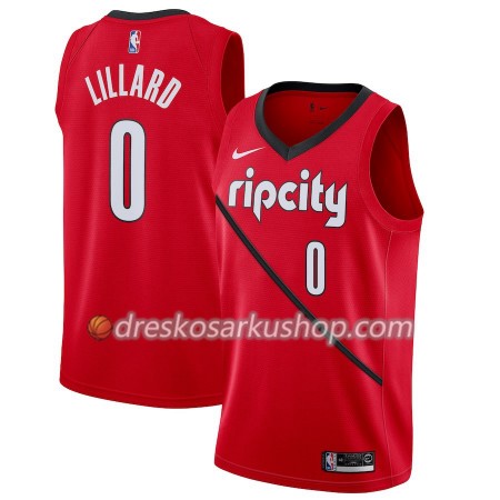 Muški NBA Dres Portland Trail Blazers Damian Lillard 0 Nike 2018-19 Crvena Swingman